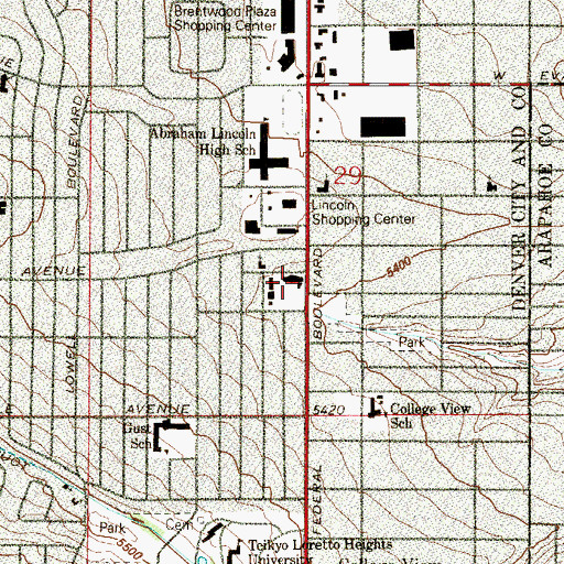 Topographic Map of Church of All Saints, CO
