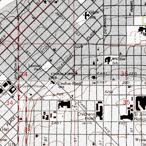 Topographic Map of Christ Temple Pentecostal Church, CO