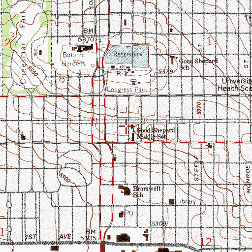 Topographic Map of Church of the Good Shepherd, CO