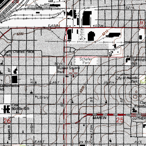 Topographic Map of Community Seventh - day Adventist Church, CO