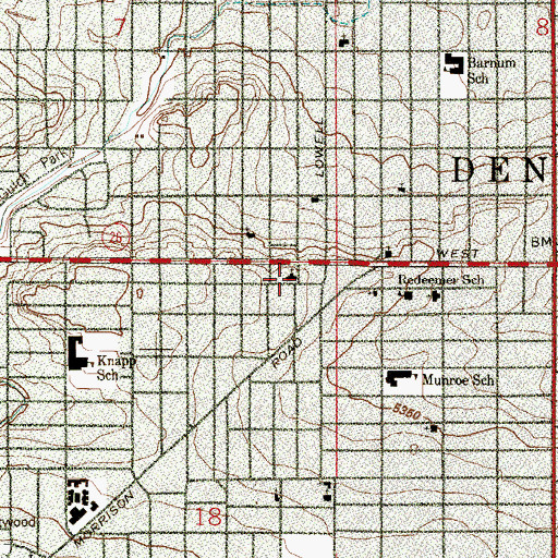 Topographic Map of Cornerstone Baptist Church of Greater Denver, CO