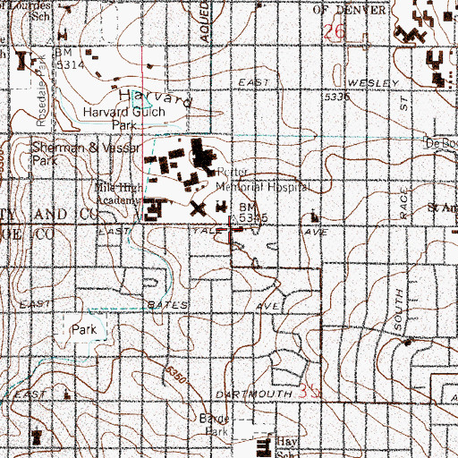 Topographic Map of Emmanuel United Methodist Church, CO