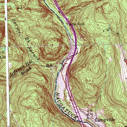 Topographic Map of Spruce Brook, CT