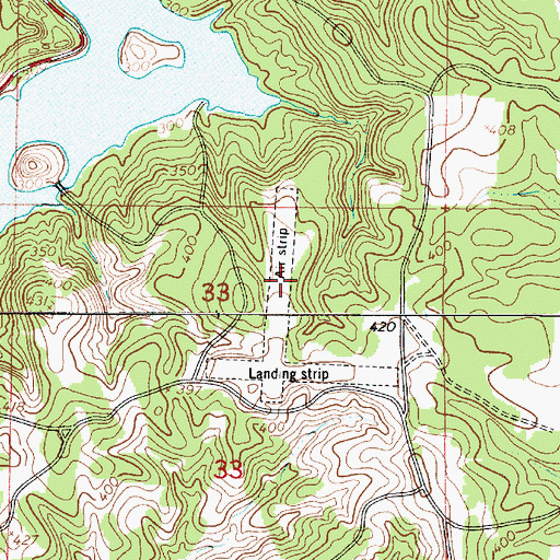 Topographic Map of Hodges Airfield (historical), LA