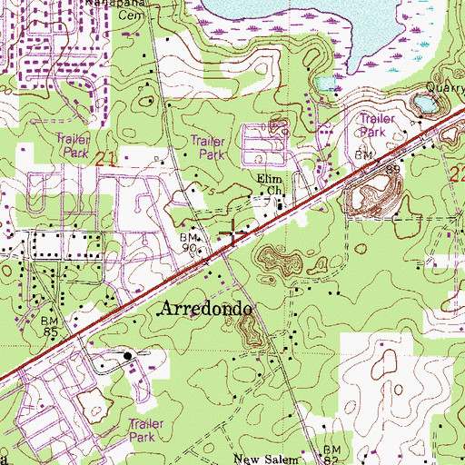 Topographic Map of Korean Baptist Church of Gainesville, FL