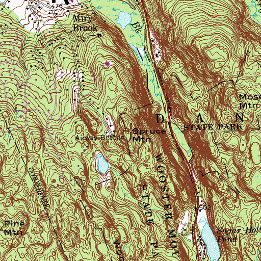 Topographic Map of Spruce Mountain, CT
