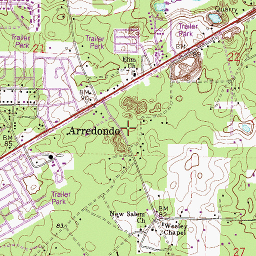 Topographic Map of Faith Tabernacle of Praise Ministries, FL