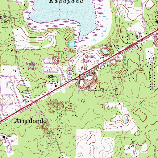 Topographic Map of Kingdom Hall of Jehovah's Witnesses, FL
