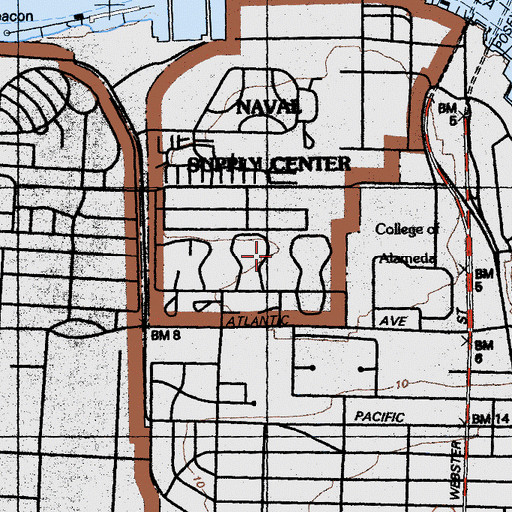 Topographic Map of Ruby Bridges Elementary School, CA
