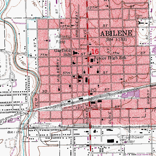 Topographic Map of Abilene Fire Department, KS