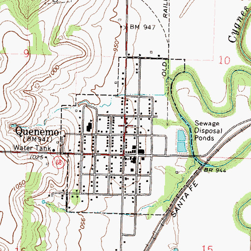 Topographic Map of Osage County Fire District 7 Quenemo, KS
