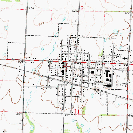 Topographic Map of Altamont / Mount Pleasant Fire Department, KS