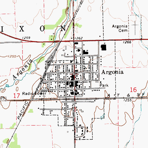 Topographic Map of Argonia Fire Department, KS