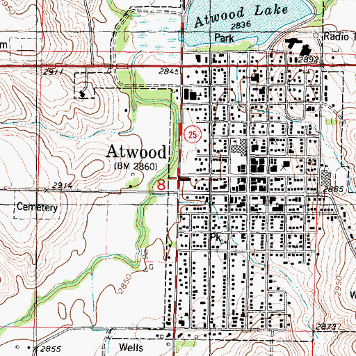 Topographic Map of Atwood Fire Department, KS