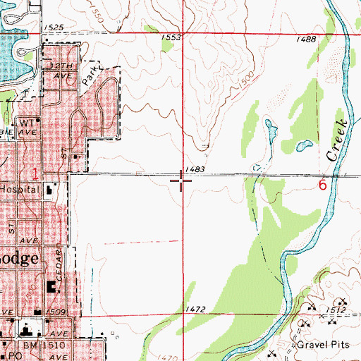 Topographic Map of Barber County Rural Fire Department Station 1, KS