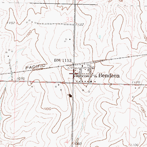 Topographic Map of Bendena Fire Department, KS