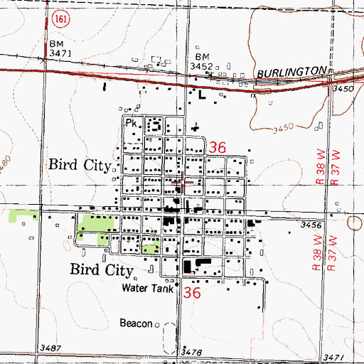 Topographic Map of Bird City Fire Department, KS