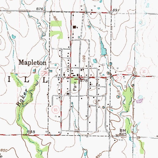 Topographic Map of Bourbon County Fire District 3 Station 4, KS