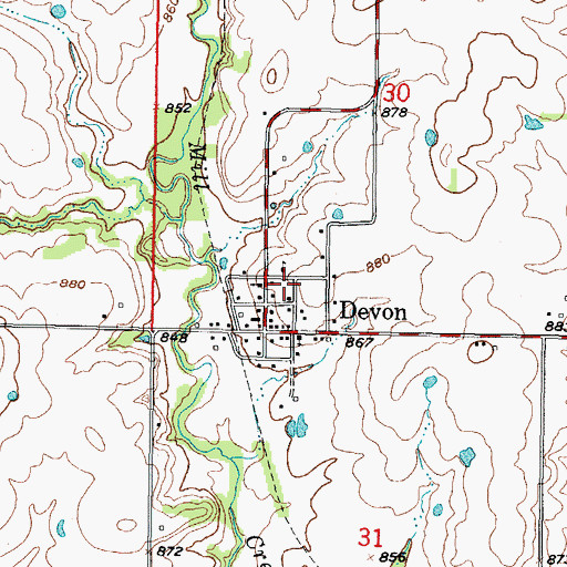 Topographic Map of Bourbon County Fire District 3 Station 5, KS