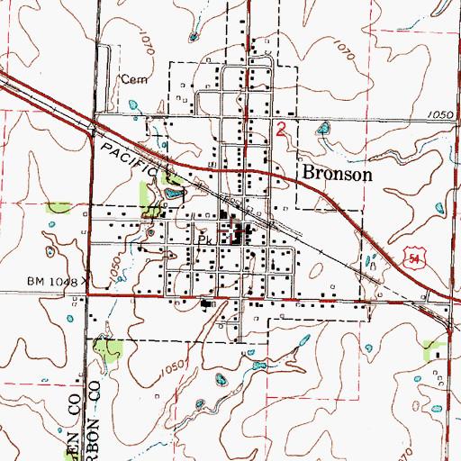 Topographic Map of Bourbon County Fire District 3 Station 8, KS