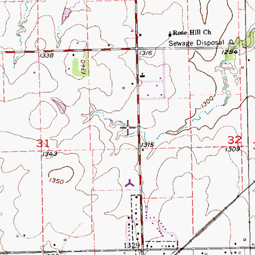 Topographic Map of Butler County Fire District 3 Station 1, KS