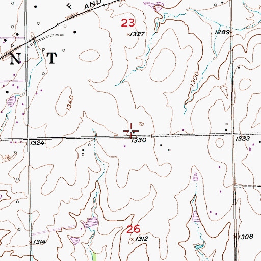 Topographic Map of Butler County Fire District 3 Station 2, KS