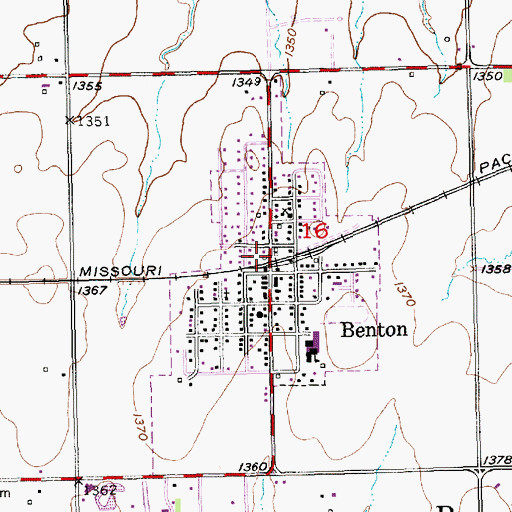 Topographic Map of Butler County Fire District 7 - Benton, KS