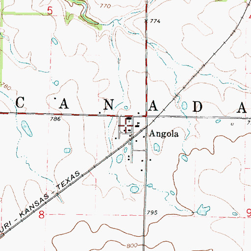 Topographic Map of Edna Fire Department Truck Storage, KS