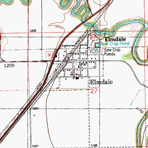 Topographic Map of Chase County Rural Fire Department Elmdale Station, KS