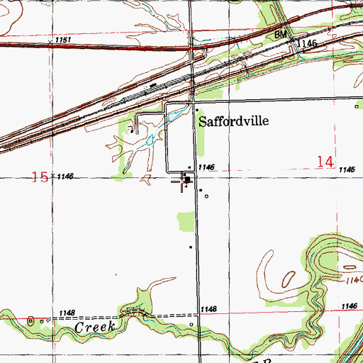 Topographic Map of Chase County Rural Fire Department Saffordville Station, KS