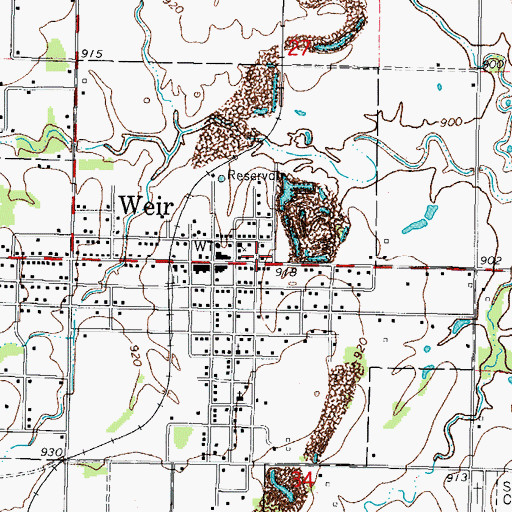 Topographic Map of Cherokee Township Volunteer Fire Department, KS