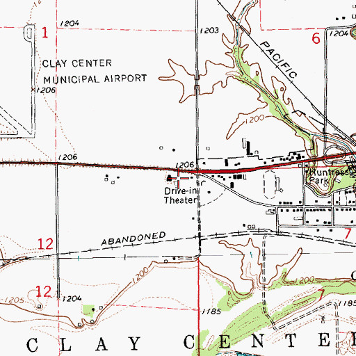 Topographic Map of Clay Center Rural Fire District 1, KS