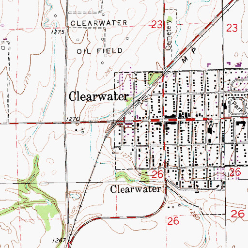 Topographic Map of Clearwater Fire Department, KS