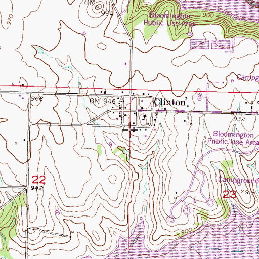 Topographic Map of Clinton Township Fire Department, KS
