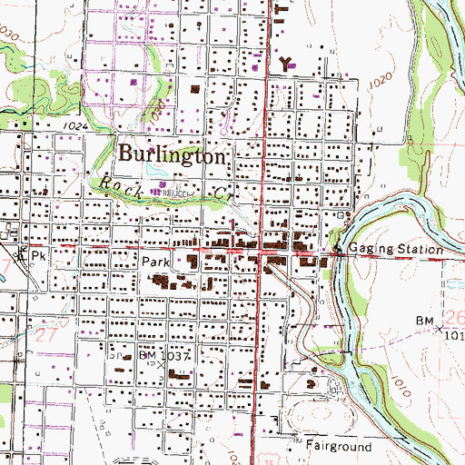 Topographic Map of Coffey County Fire District 1 Burlington Station, KS