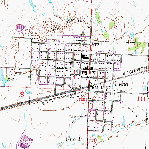 Topographic Map of Coffey County Fire District 1 Station 6, KS