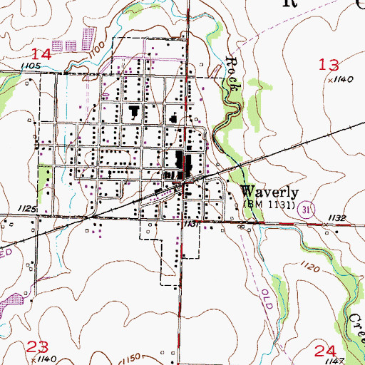 Topographic Map of Coffey County Fire District 1 Station 7, KS