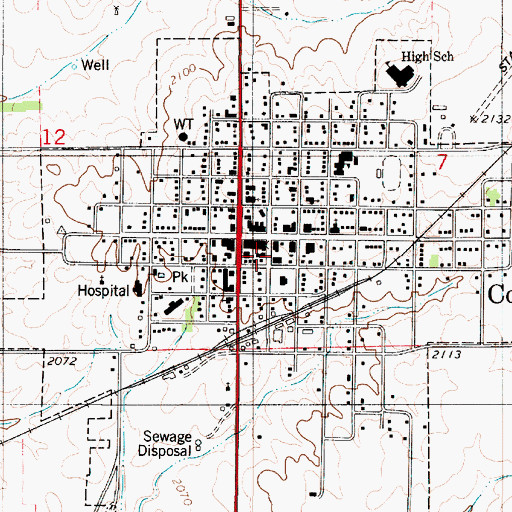 Topographic Map of Comanche County Fire Department - Coldwater Station, KS