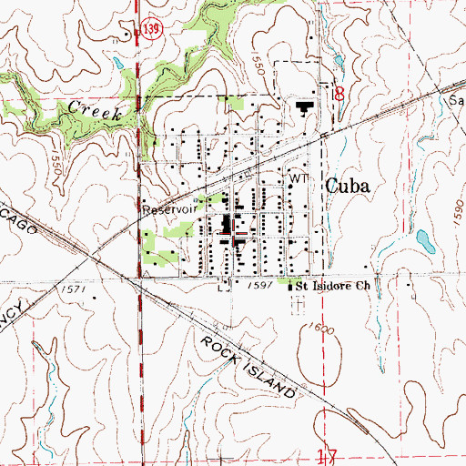 Topographic Map of Cuba Volunteer Fire Department, KS