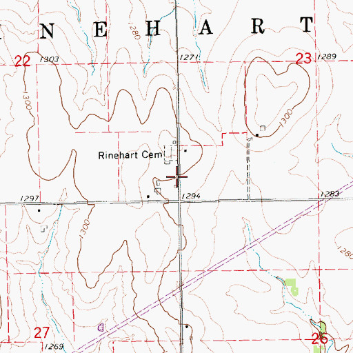 Topographic Map of Dickinson County Fire District 1 Station 3, KS
