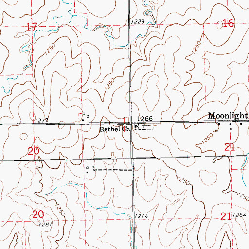 Topographic Map of Dickinson County Fire District 1 Station 4, KS