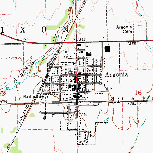 Topographic Map of Dixon Township Fire District, KS