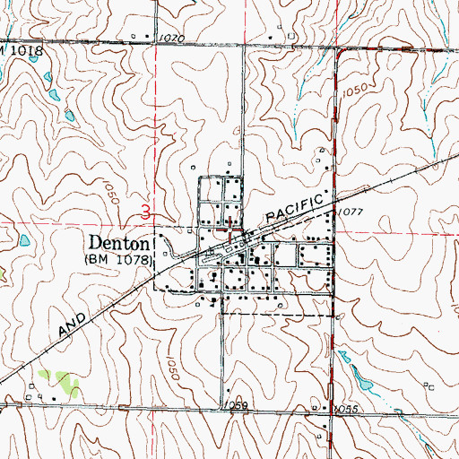 Topographic Map of Doniphan County Fire District 3 Denton, KS