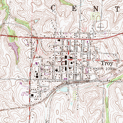 Topographic Map of Doniphan County Fire District 5 Troy, KS