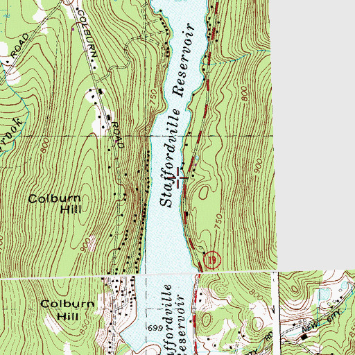 Topographic Map of Staffordville Reservoir, CT