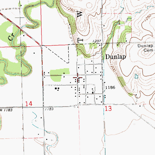 Topographic Map of Dunlap Fire District 9, KS