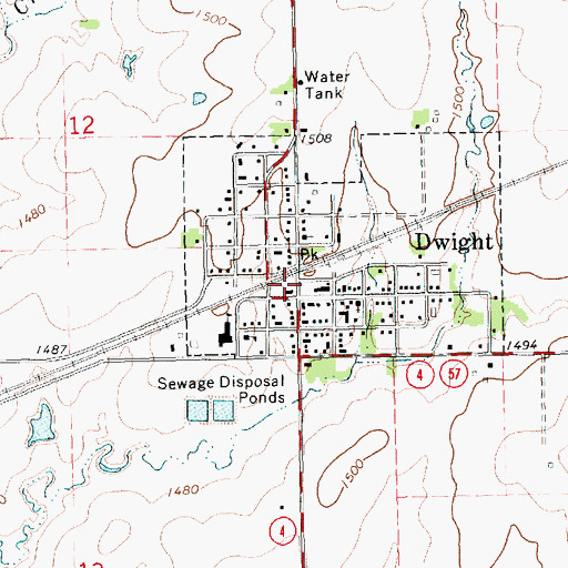 Topographic Map of Dwight Rural Fire Department 6, KS