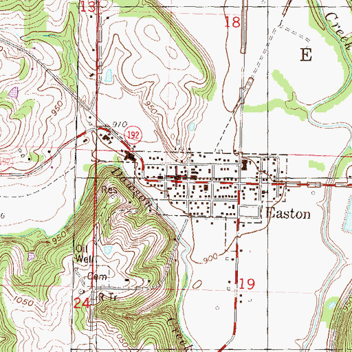 Topographic Map of Easton Township Fire Department, KS