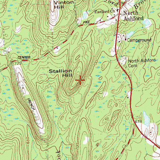 Topographic Map of Stallion Hill, CT