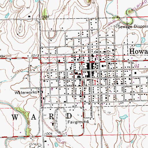 Topographic Map of Elk County Rural Fire District Howard Fire Department, KS